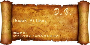 Dudek Vilmos névjegykártya